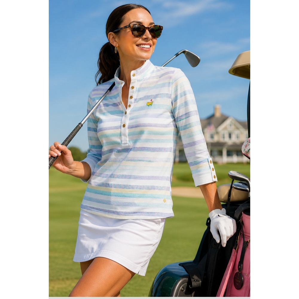 Clover by Bobby Jones Masters Golf Shirt Augusta National Country Club pastel L